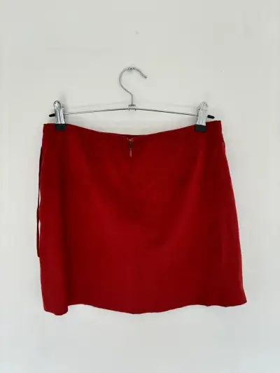 Falda de Gamuza roja con flecos - miniatura 2