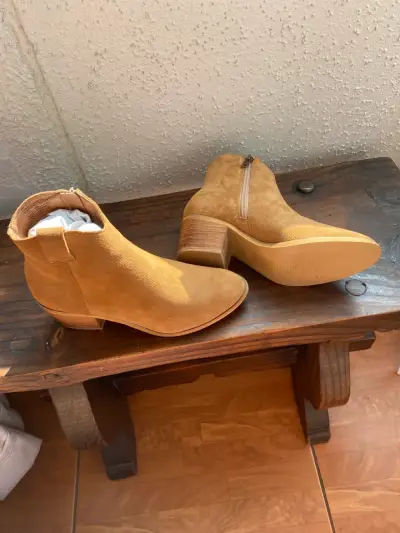 Botines de gamuza camel - miniatura 1