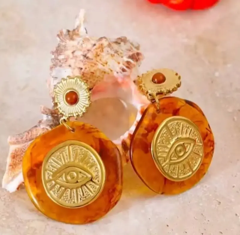 Aros grandes diseño dorado - 1