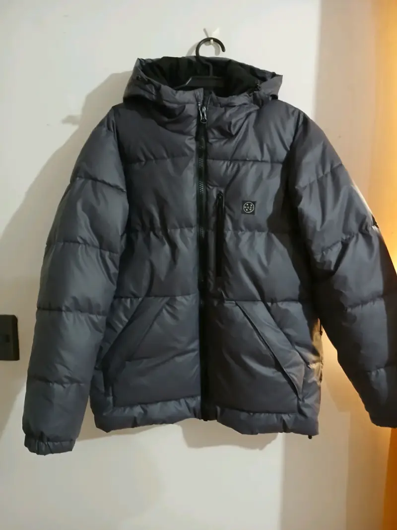 Parka Maui & sons acolchada gris con capucha