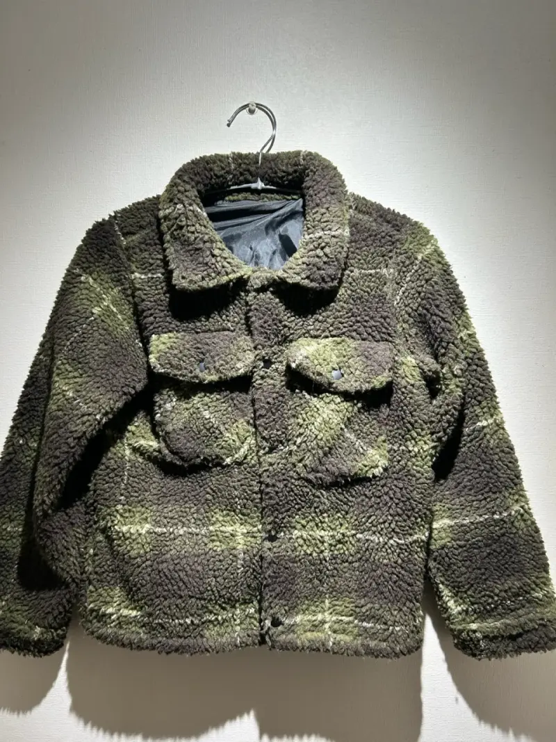 Chaqueta Niño de polar forrada a cuadros verde - 1