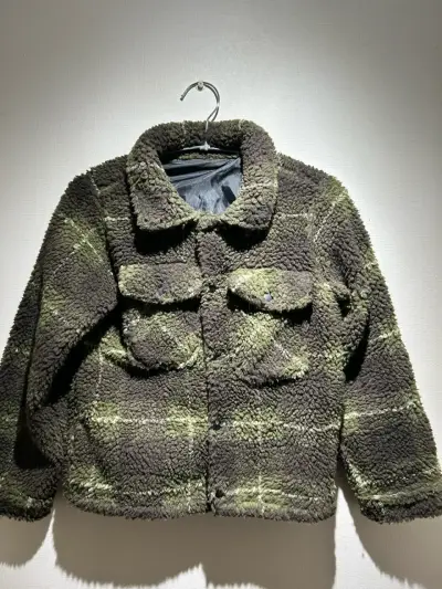 Chaqueta Niño de polar forrada a cuadros verde - miniatura 1