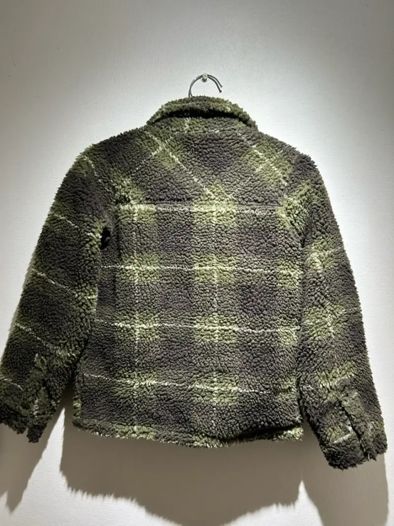 Chaqueta Niño de polar forrada a cuadros verde - 2