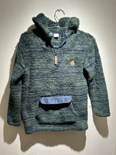 Polerón Polar niño, verde con capucha - miniatura 1