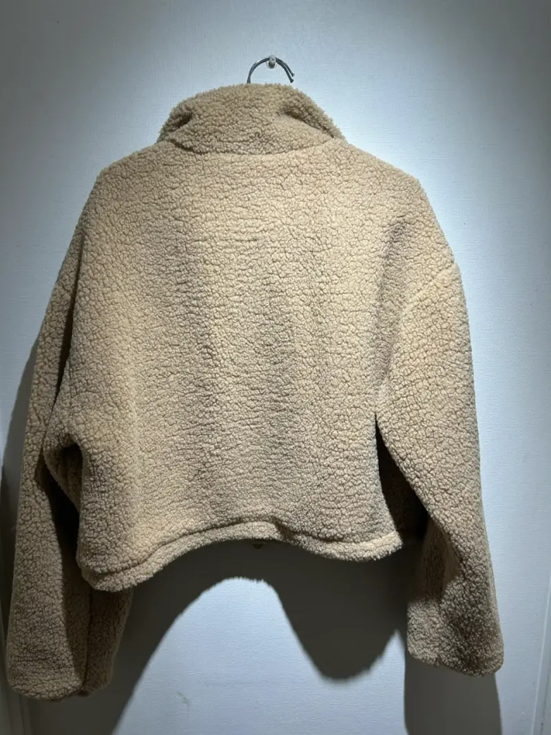 Chaqueta de polar forrada camel con bolsillo - 2