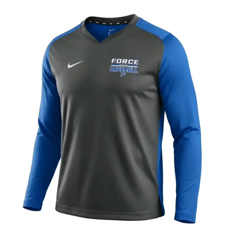 Polerón de béisbol gris y azul Nike