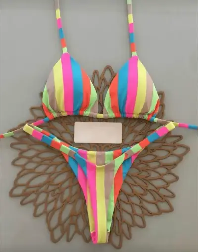 Bikini rayado multicolor talla S - miniatura 2