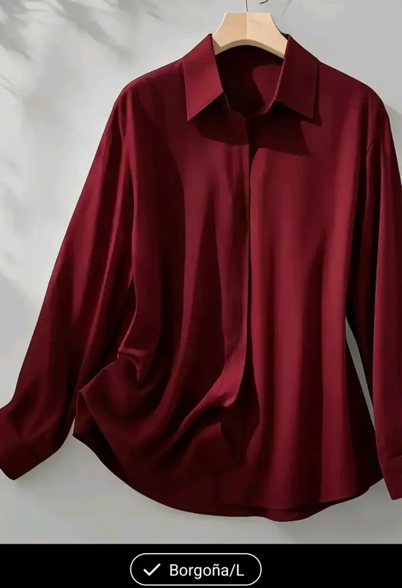 Camisa burgundy de manga larga - 1