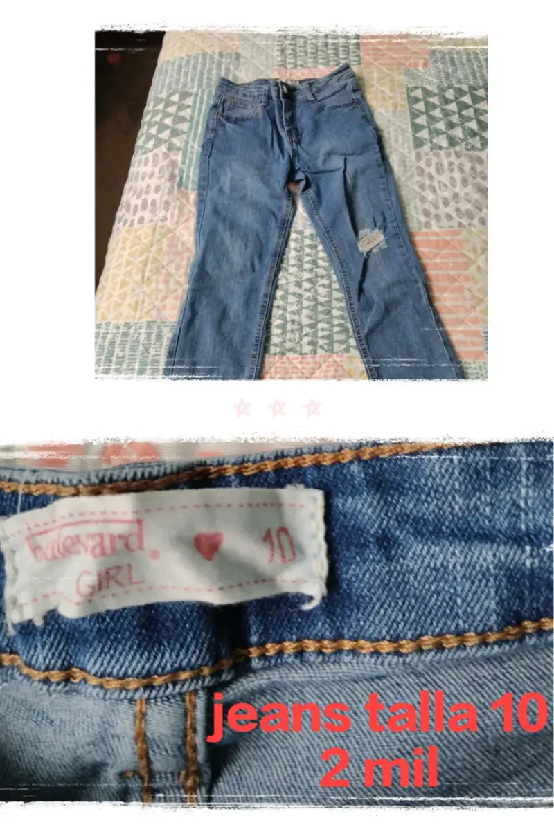 Jeans niña talla 10 desgastados