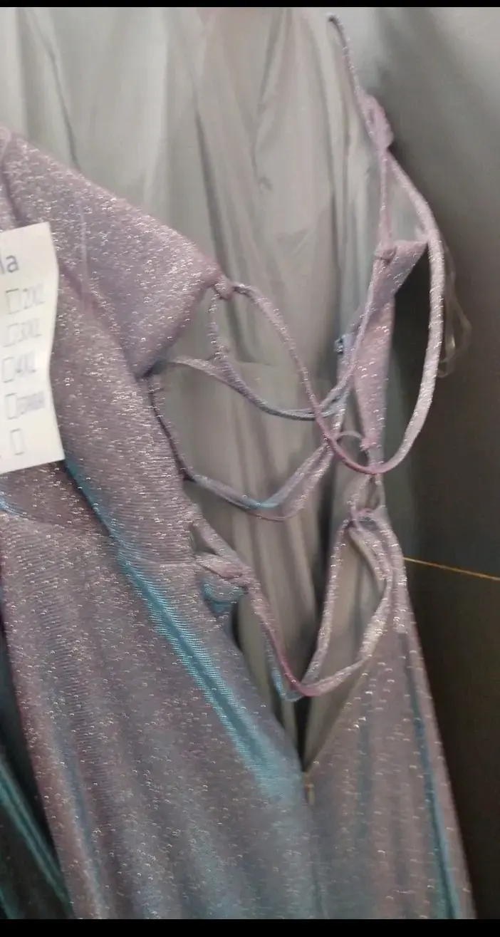 Vestido largo brillante lila - 2