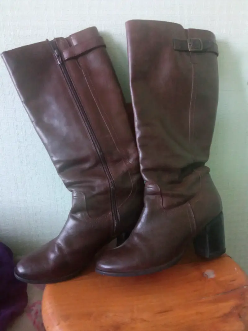 Botas de cuero marrón altas - 2