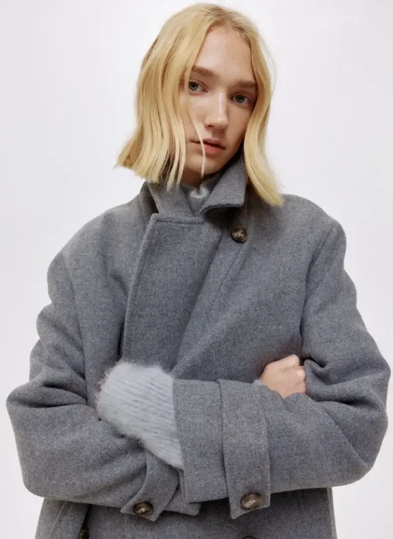 Abrigo gris H&M talla M y S - 3