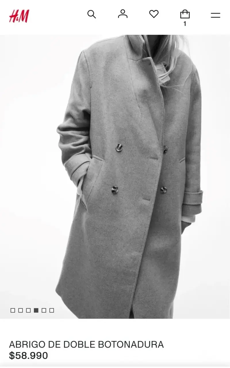 Abrigo gris H&M talla M y S - 4