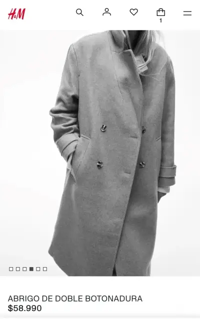 Abrigo gris H&M talla M y S - miniatura 4