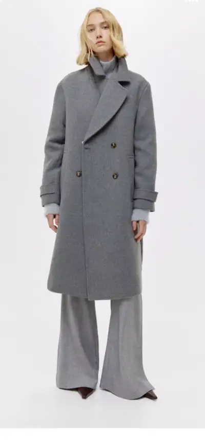 Abrigo gris H&M talla M y S - miniatura 6
