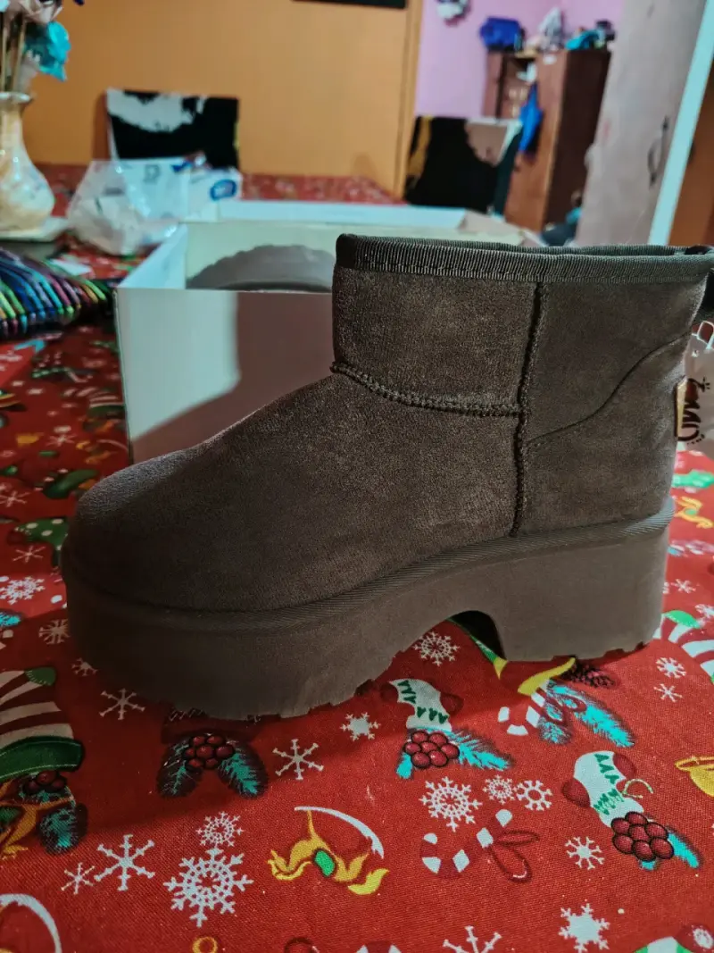 Botines de gamuza marrón y negro - 6