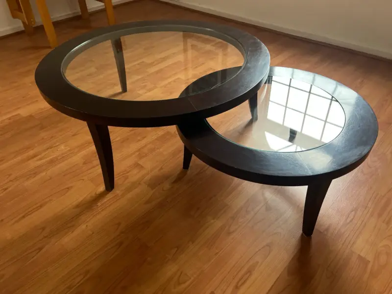 Mesa de centro con vidrio - 3