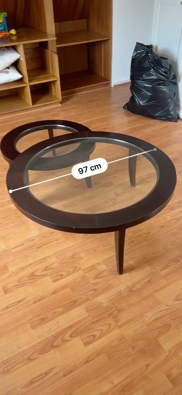 Mesa de centro con vidrio - 5