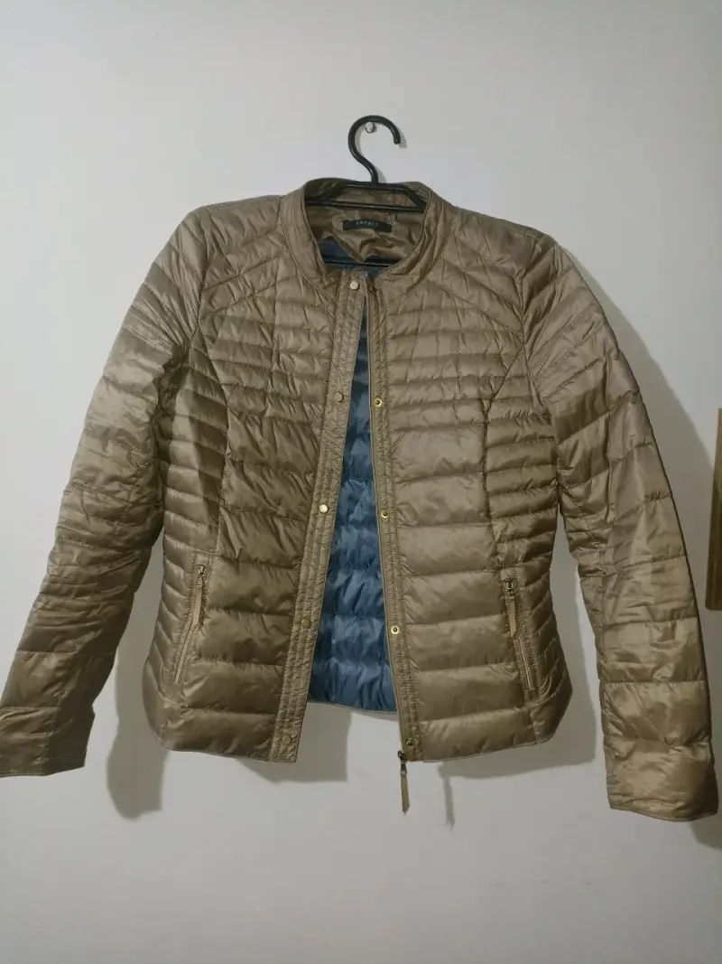 Chaqueta acolchada beige mujer - 1