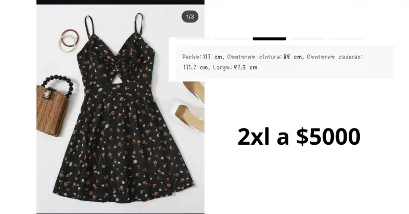 Vestido floral negro talla 2XL