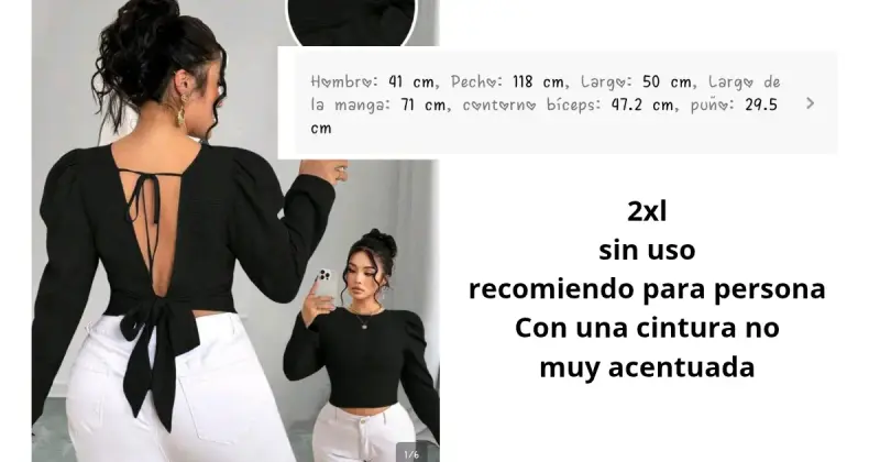 Blusa negra con espalda abierta