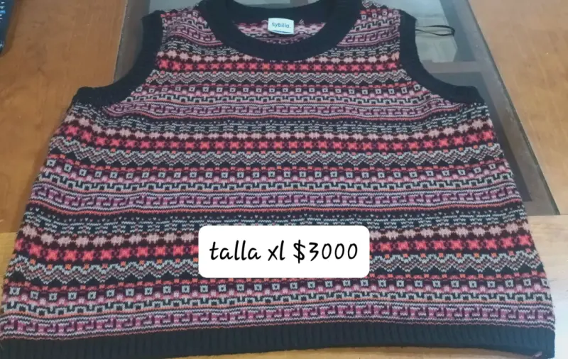 Chaleco tejido multicolor talla XL
