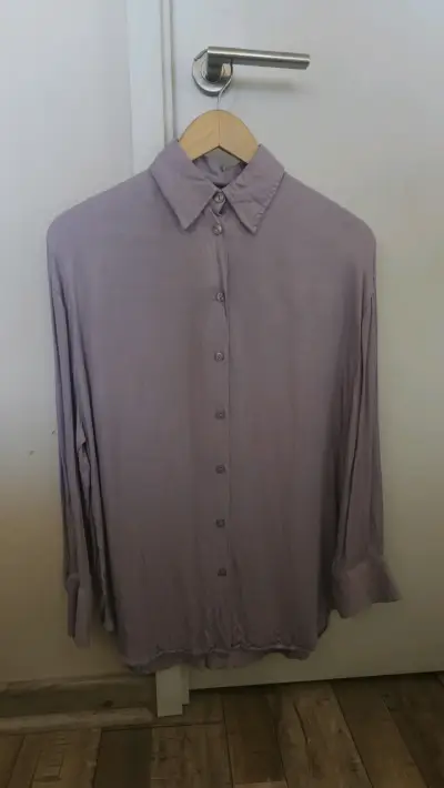 Blusa morada de manga larga Zara - miniatura 1