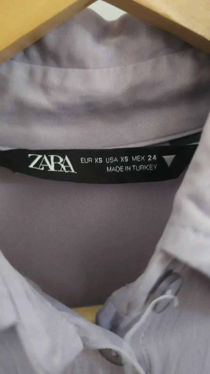 Blusa morada de manga larga Zara - 3