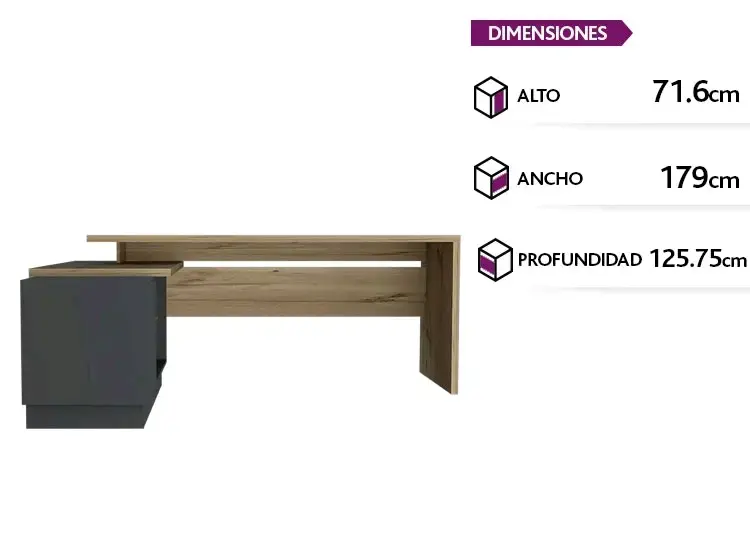 Escritorio grande en excelente estado + silla - 3
