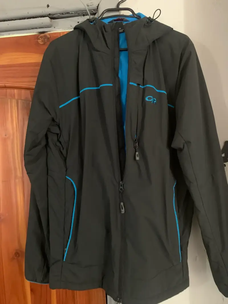 Parka outdoor negra con azul - 1