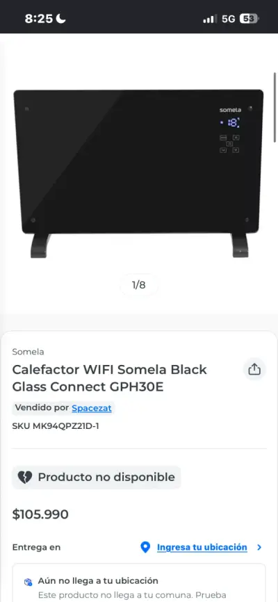 Calefactor eléctrico negro Somela - miniatura 2