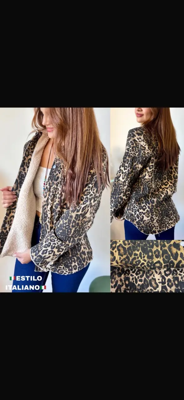 Abrigo animal print estilo italiano