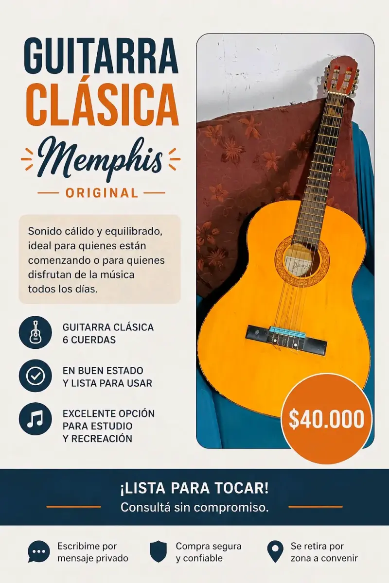 Guitarra clásica Memphis original - 1