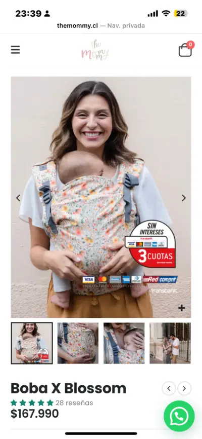 Portabebés floral ajustable - miniatura 5