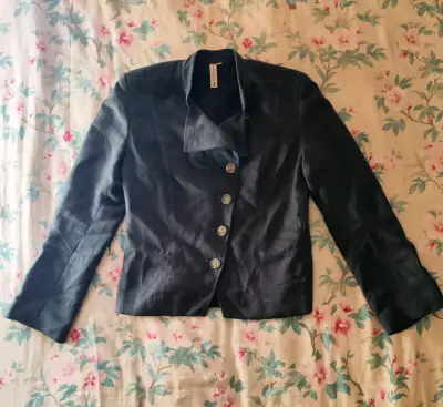 Chaqueta verde petróleo con botones - miniatura 1