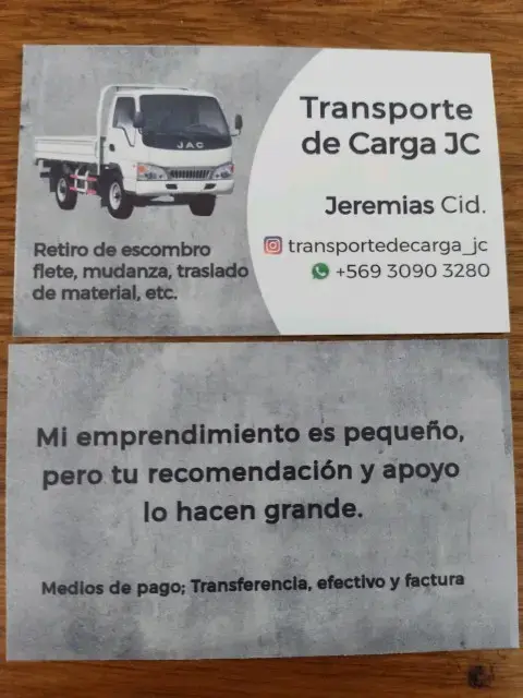 Tarjetas de presentación Transporte JC - 1