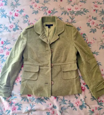 Chaqueta verde de lana - miniatura 1