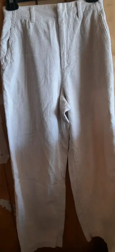 Pantalones de tela a rayas blancas - miniatura 1