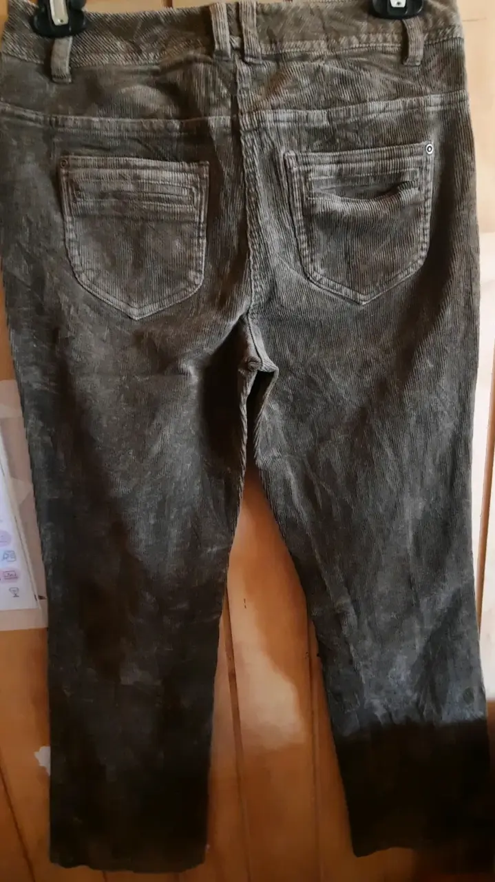 Pantalones de pana gris oscuros - 1