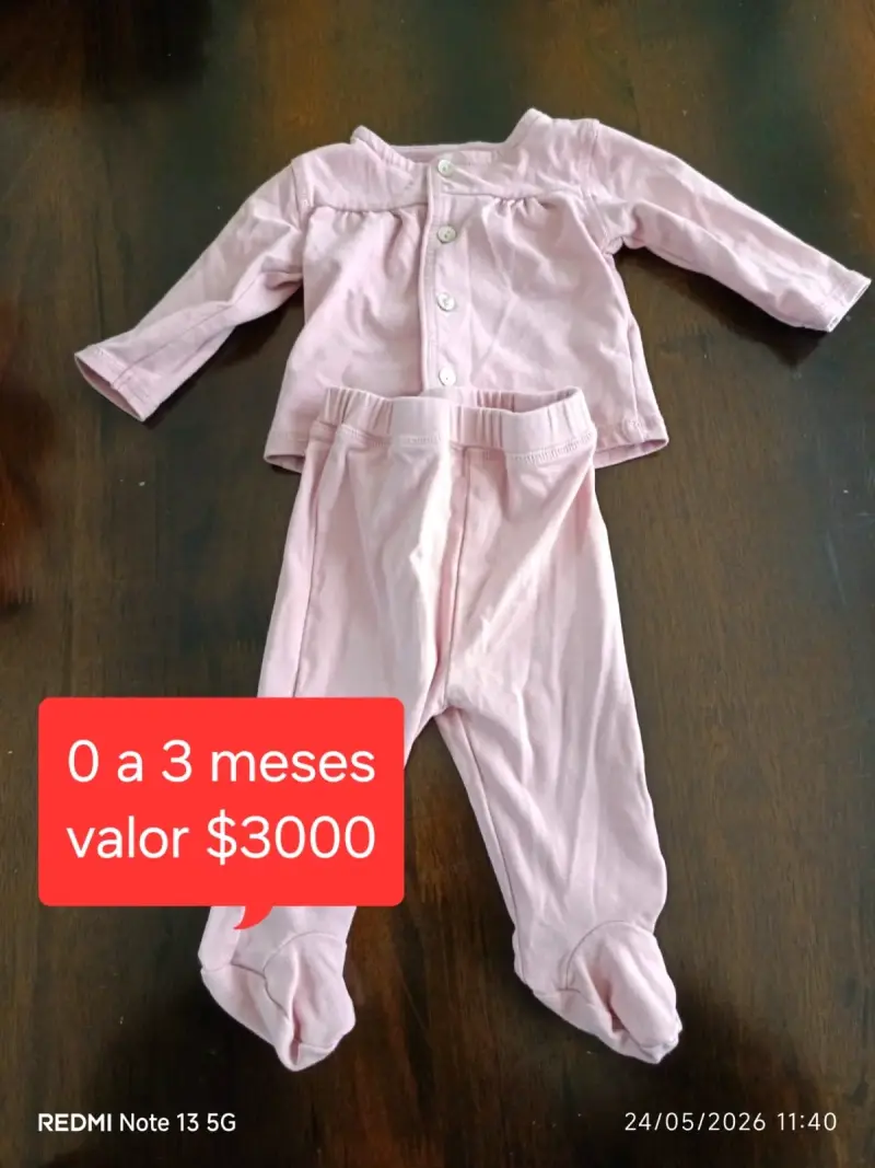 Conjunto bebé 0-3 meses rosa