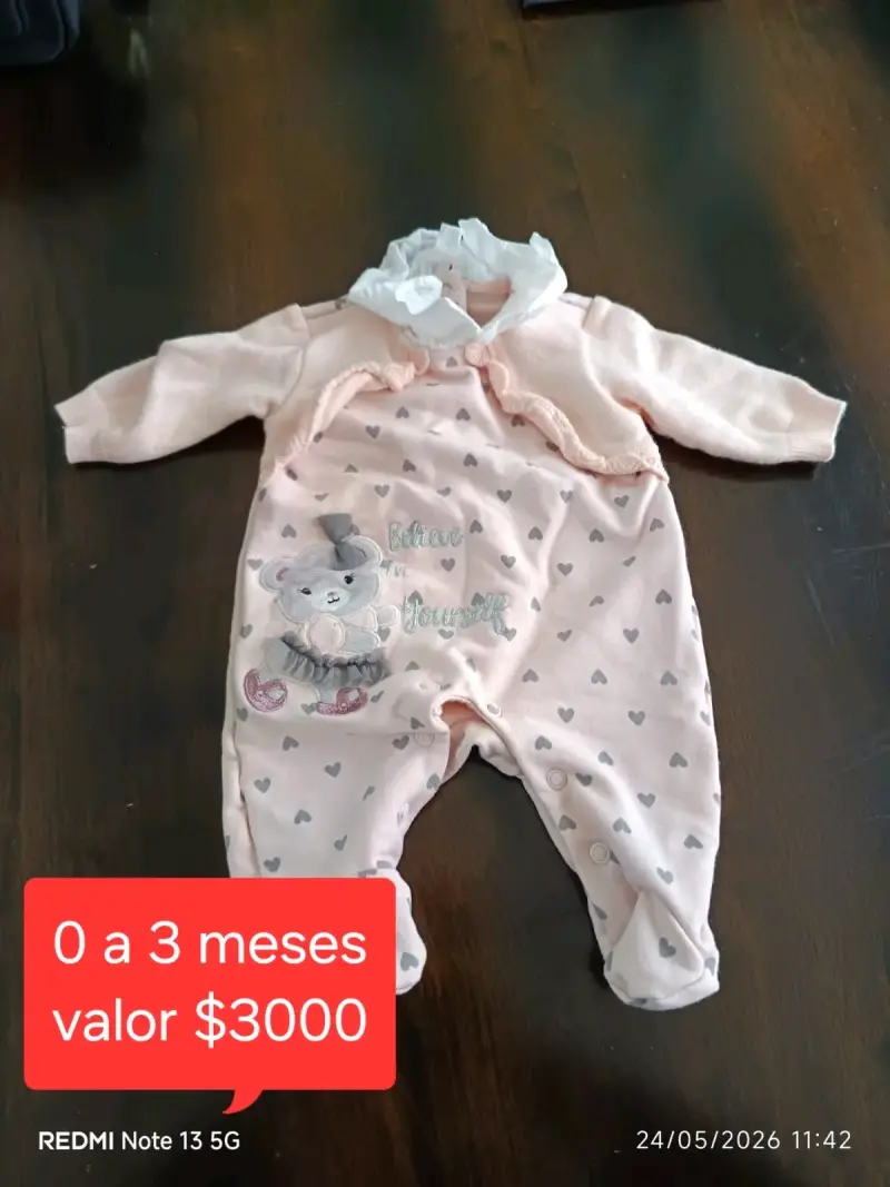 Enterito de bebé rosado 0 a 3 meses