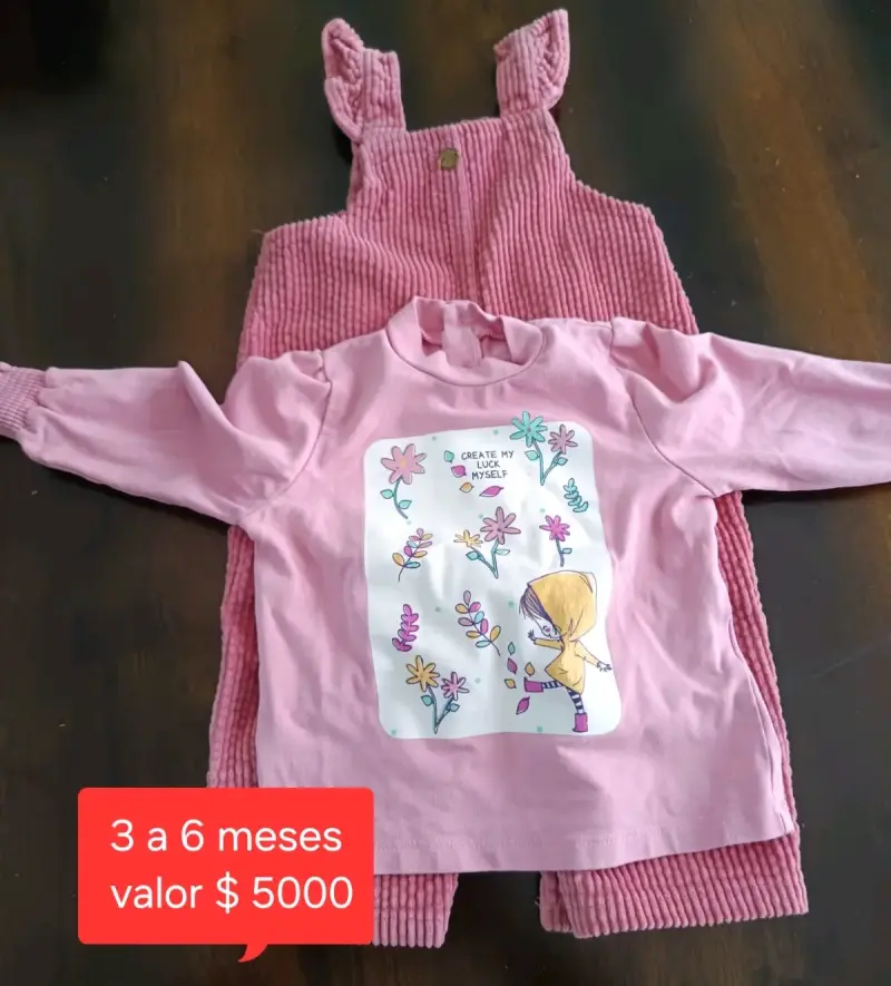 Conjunto de bebé rosado 3-6 meses