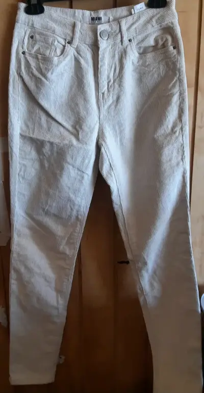 Pantalones beige de pana - miniatura 1