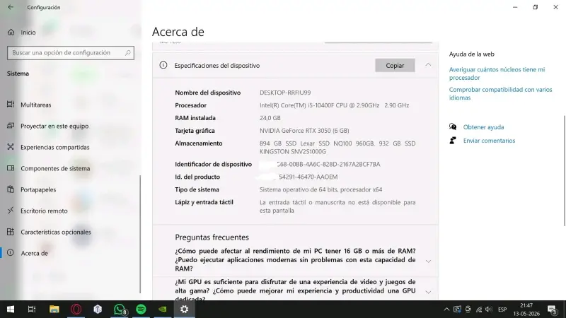 PC Gamer RTX 3050 6GB - 4