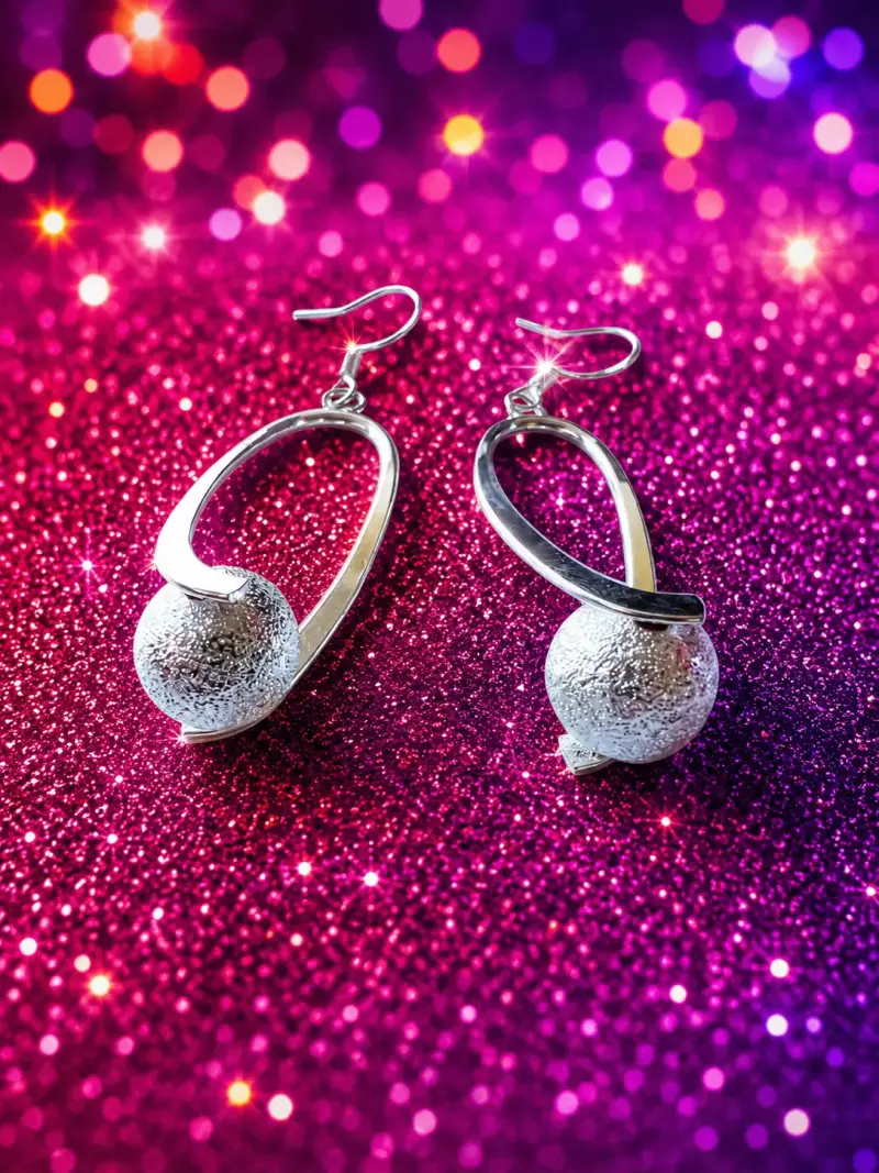 Aros colgantes plateados elegantes - 1