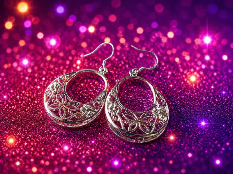 Aros colgantes plateados elegantes - 2