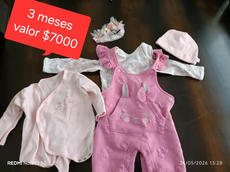 Conjunto de bebé 3 piezas rosa