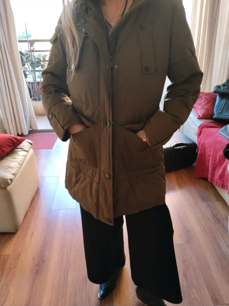 Parka verde militar mujer - 1