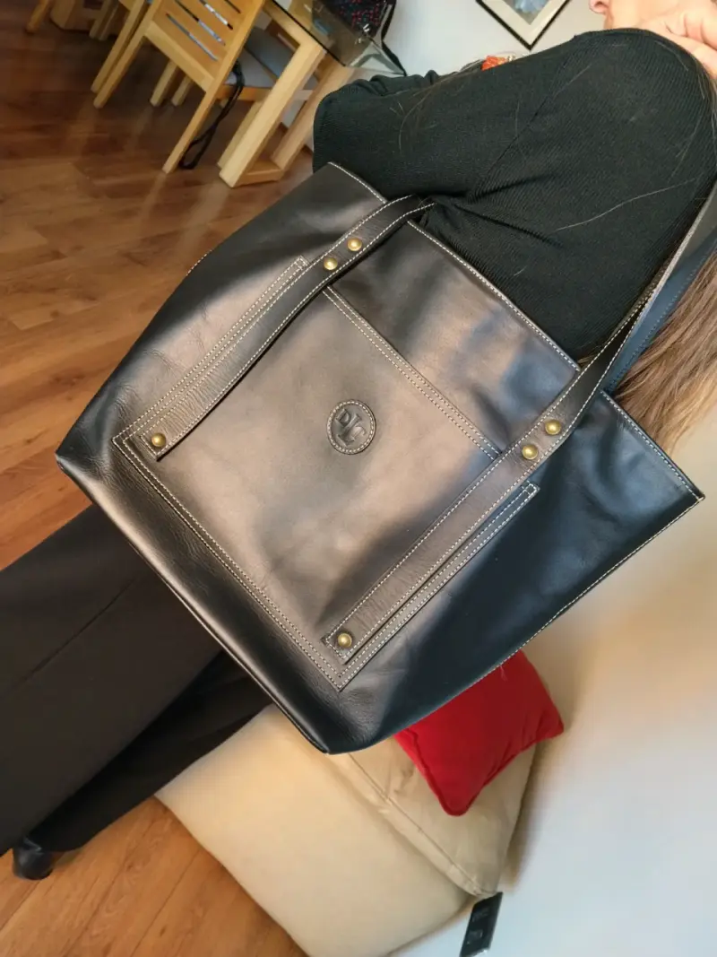Cartera de cuero negro - 2