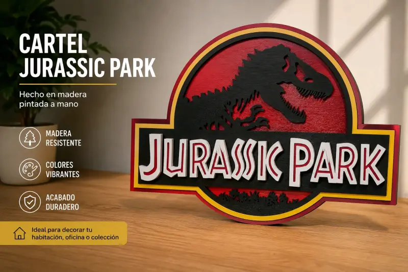 Logo Jurassic Park madera